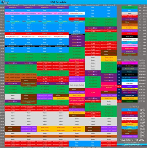 horarios de disney channel